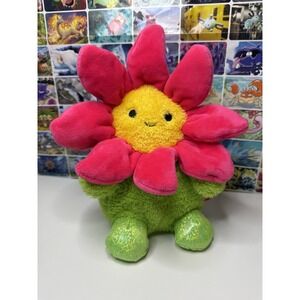 Bum Bumz Dan the Flower Plush 11" Pink Daisy Green Pot Stuffed Toy